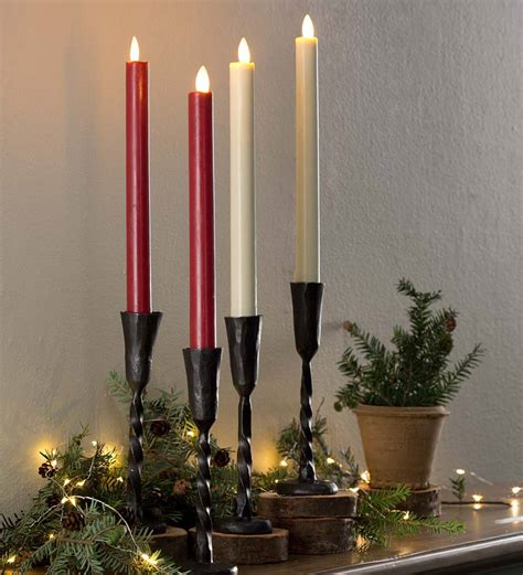 Leejec set of 20 flameless taper candles with magic wand remote